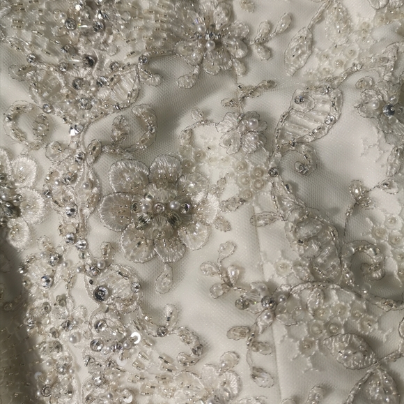 Allure Bridal Couture Dress size 2 Ivory with train hook and build in bra - Picture 7 of 11